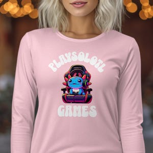 Cute Gaming Axolotl Sweatshirt, Funny Gamer Hoodie, Anime Style Axolotl Top, Unique Gift for Gamers, Cozy Casual Wear
