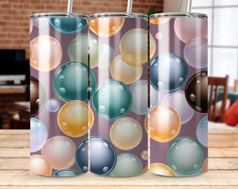 Gobelet à sublimation à motif de bulles : film droit et fuselé (téléchargement numérique)
