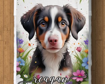 Manta polar personalizada para perro: Manta personalizada con retrato de mascota