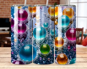 Art abstrait bulles colorées : design sublimé pour gobelet 20 oz (téléchargement numérique)