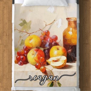 Personalized Fleece Blanket: Art-Inspired Still Life, Cozy Home Decor