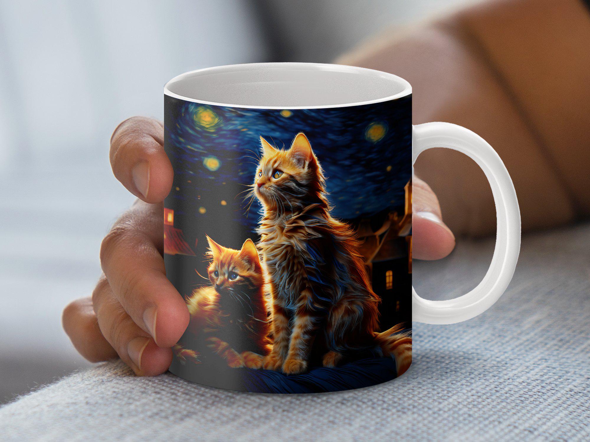 Starry Night Cats Mug Template: Sublimation Design (digital Download) - Etsy