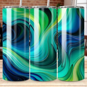 Abstrakter Swirl Art Tumbler Wrap, helles Swirl-Design, Digital Tumbler Wrap, buntes Swirl-Muster, Sofortiger Download Digital Wrap, 20 oz