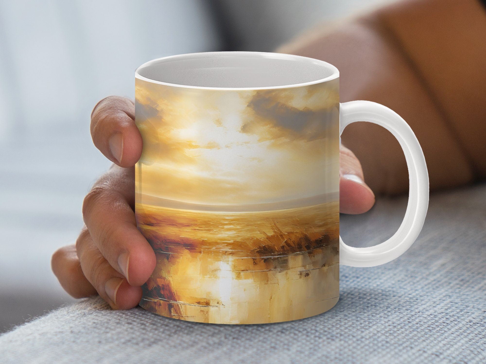 Abstract Sunrise Oil Painting Mug Wrap (digital Download) - Etsy, image size:2000x1500