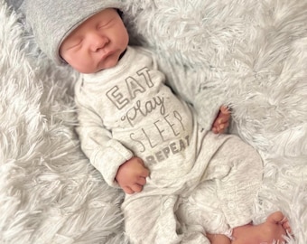 FULL BODY SILICONE reborn baby, boy/girl, 17in 5lb, fully painted, floppy, realistic, made to order - Hayden
