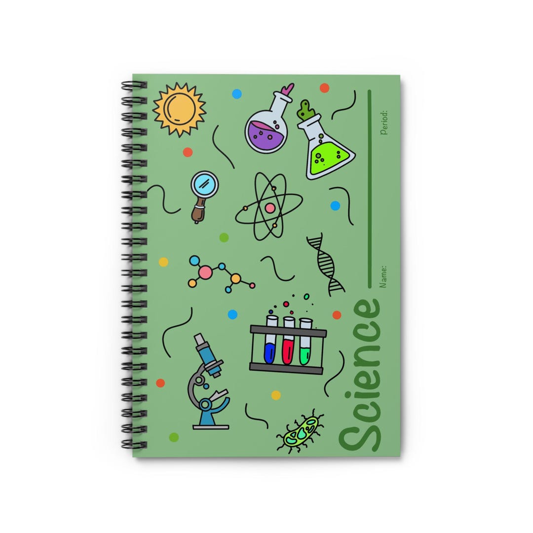 Science Ruled Paper Science Themed Spiral Notebook - Ruled Line - Etsy