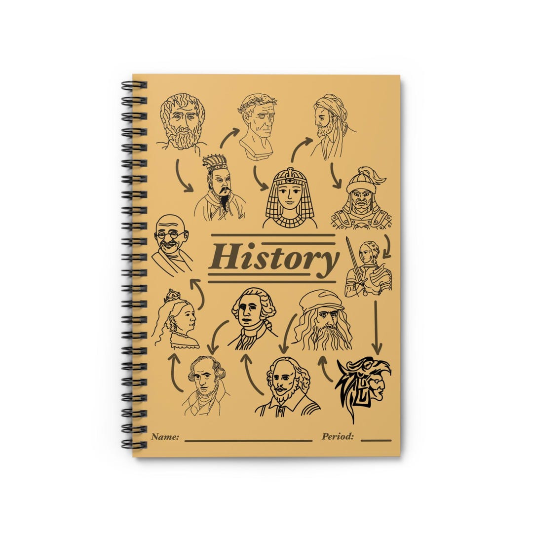 History Notebook Color History Themed Spiral Notebook - Ruled Line - Etsy