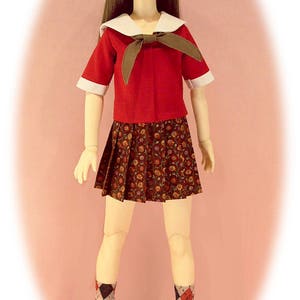PDF pattern: Gracefaerie pattern 34, Serafuku; Japanese School Uniform for SD BJDs, copy at 75 or 80 percent for MSDs