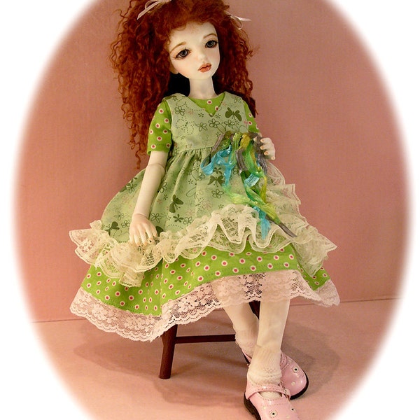 PDF Gracefaerie pattern 42; Planet Luxe, BJD MSD pattern dress, shoes, hat, socks and pants. Adjust for 14" Kish and Ellowyne