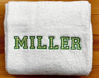 Towel with Fabric Applique Personalization