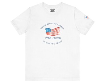 Patriotyczna koszulka unisex z krótkim rękawem w akwarelowym kolorze