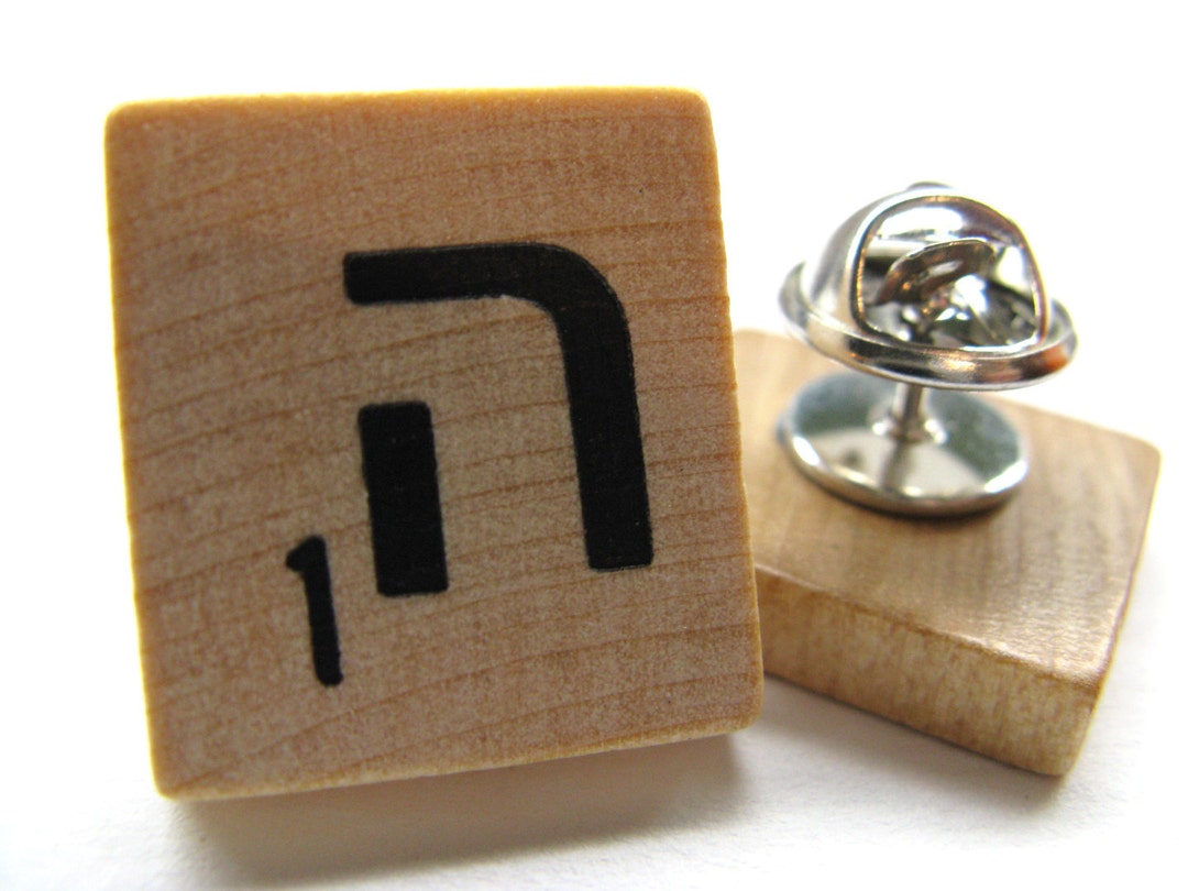 Scrabble Pin Hebrew Initial Scrabble Tile Lapel Pin, Tie Pin, or Brooch - Etsy