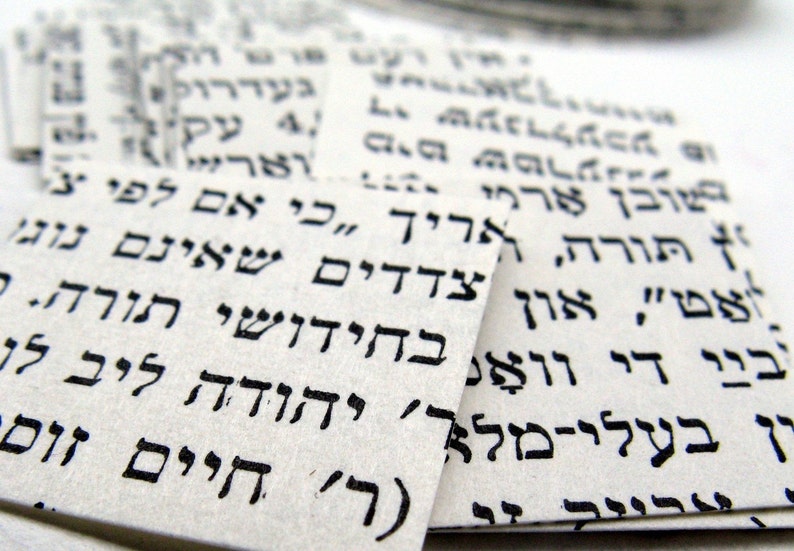 Vintage hebrew and yiddish paper shapes larger squares and circles etsy