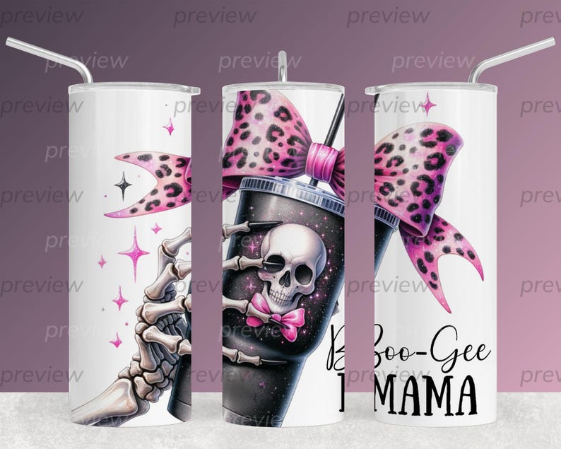 Pink Coquette Bow Skeleton Tumbler Boogee Png, Halloween Skull Design, Halloween Coquette Bow
