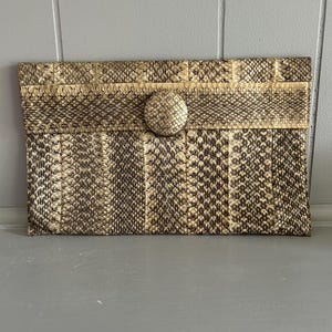 Vintage Snakeskin Clutch Purse | Mid Century
