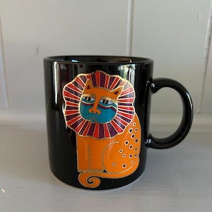 1990&#39;s Laurel Burch &quot;Harlequin Cat&quot; Mug