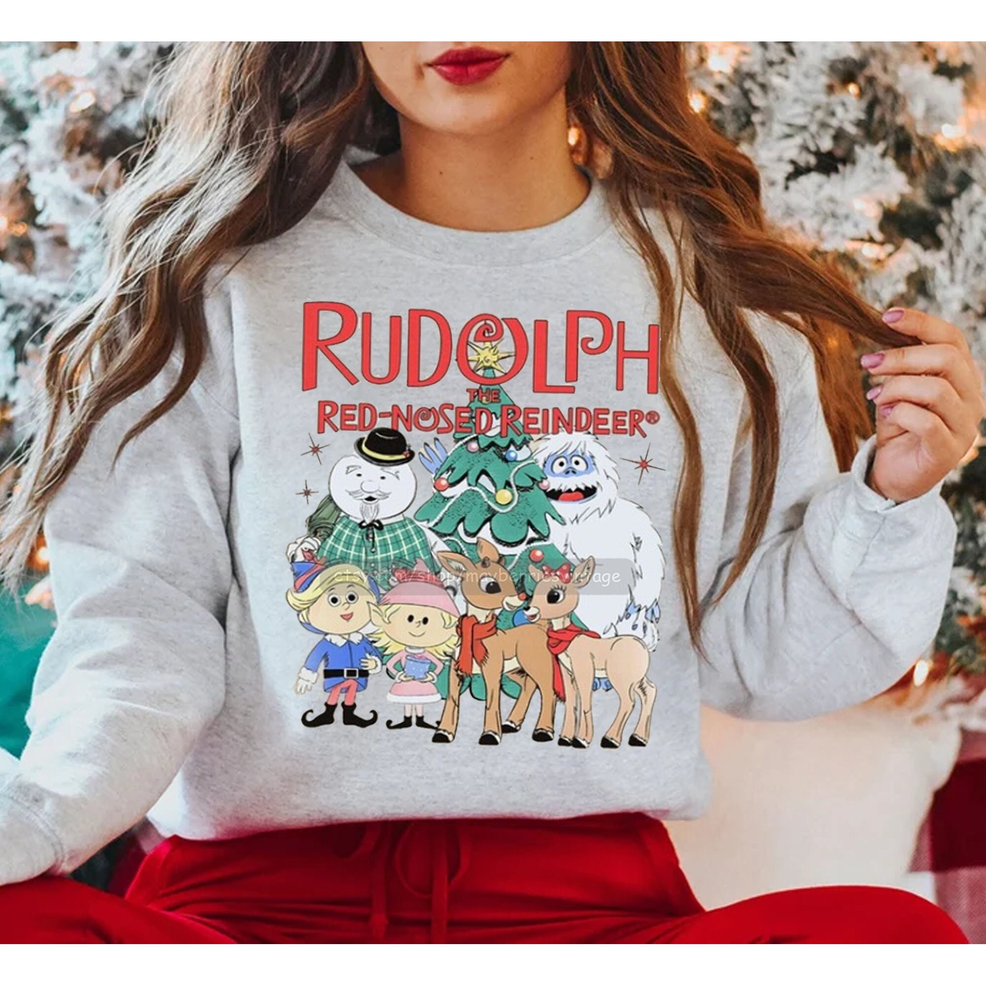 Discover Vintage Rudolph The Red Nosed Reindeer Christmas PREMIUM Sweatshirt