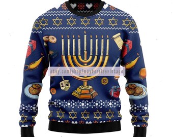 Light up Hanukkah Sweater - Etsy UK