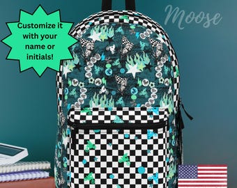 checkerd flag mini backpack Grunge Skater Backpack
