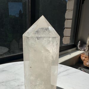 Extra Large clear quartz tower w Rainbow Obelisk High Quality Crystal Tower Obelisk Healing Crystal Virgo Season Crystal Gift for her #2
