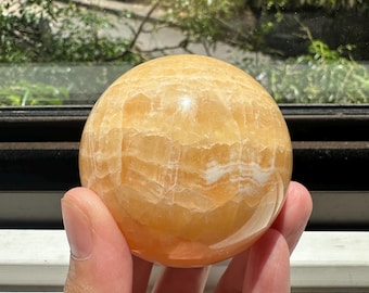 natural Yellow Calcite Sphere by hand  calcite ball yellow Crystal sphere yellow crystal ball crystal christmas crystal gift 5-6cm