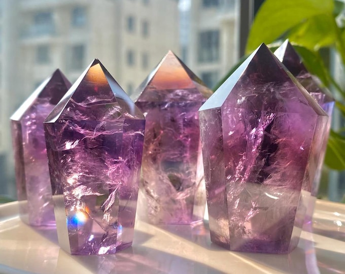 AAAA Uruguay Amethyst Tower | Pick by Weight 15g-150g | Deep Purple Collector Point | Dark Violet Crystal Obelisk | Zen Decor | Altar Stone
