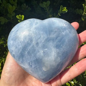 Large Natural Blue Calcite Heart | Calming Crystal for Healing, Feng Shui, & Chakra Balancing Crystal home decor crystal gift #8