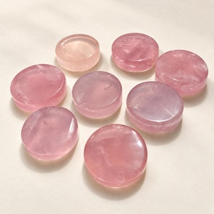 Mozambique Rose Quartz Ring Dish | Round Pink Crystal Trinket Bowl | Choose Size 4.5–6cm