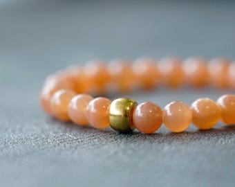natural Sunstone Bracelet – 7mm Beads – Stretchable to Fit Most Wrists Christmas crystal gift healing crystal bracelet crystal jewelry