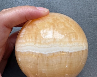 natural Yellow Calcite Sphere by hand Yellow calcite ball yellow Crystal sphere yellow crystal ball crystal christmas crystal gift #4