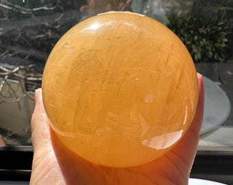 Natural Yellow Calcite Sphere by hand Yellow calcite ball yellow Crystal sphere yellow crystal ball crystal christmas crystal gift#7