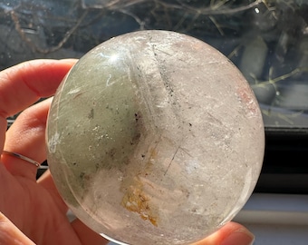 Rainbow Garden Quartz Sphere | Brazilian 445g 6.8cm Scenic Lodolite | Exact Piece #1