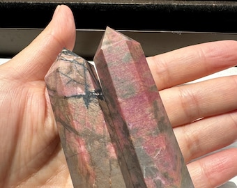 Rhodonite Crystal Tower – Emotional Healing Stone, Compassion Gift