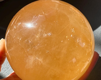 Natural Yellow Calcite Sphere by hand Yellow calcite ball yellow Crystal sphere yellow crystal ball crystal christmas crystal gift #3