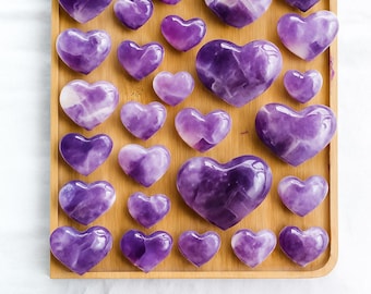 Dream Chevron Amethyst Crystal Heart 3cm, christmas crystal gift