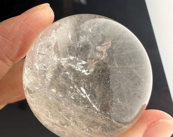Esfera grande de cuarzo rutilado dorado natural rara hecha a mano, bola de cuarzo rutilado dorado, bola de cristal de cuarzo, regalo de cristal de Navidad n.° 1