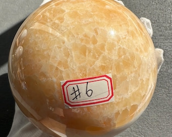Natural Yellow Calcite Sphere by hand Yellow calcite ball yellow Crystal sphere yellow crystal ball christmas crystal gift collection #6
