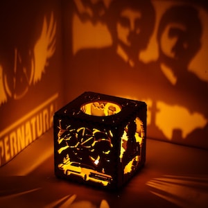 Regalo sobrenatural, caja de sombra sobrenatural, vela sobrenatural, lámpara de sombra, caja de vela de madera, linterna de sombra, arte sobrenatural