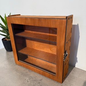 Wood display case, Wood cabinet, Display shelves, Display cabinet case for figures with glass door, Display shelf, Display for collectibles