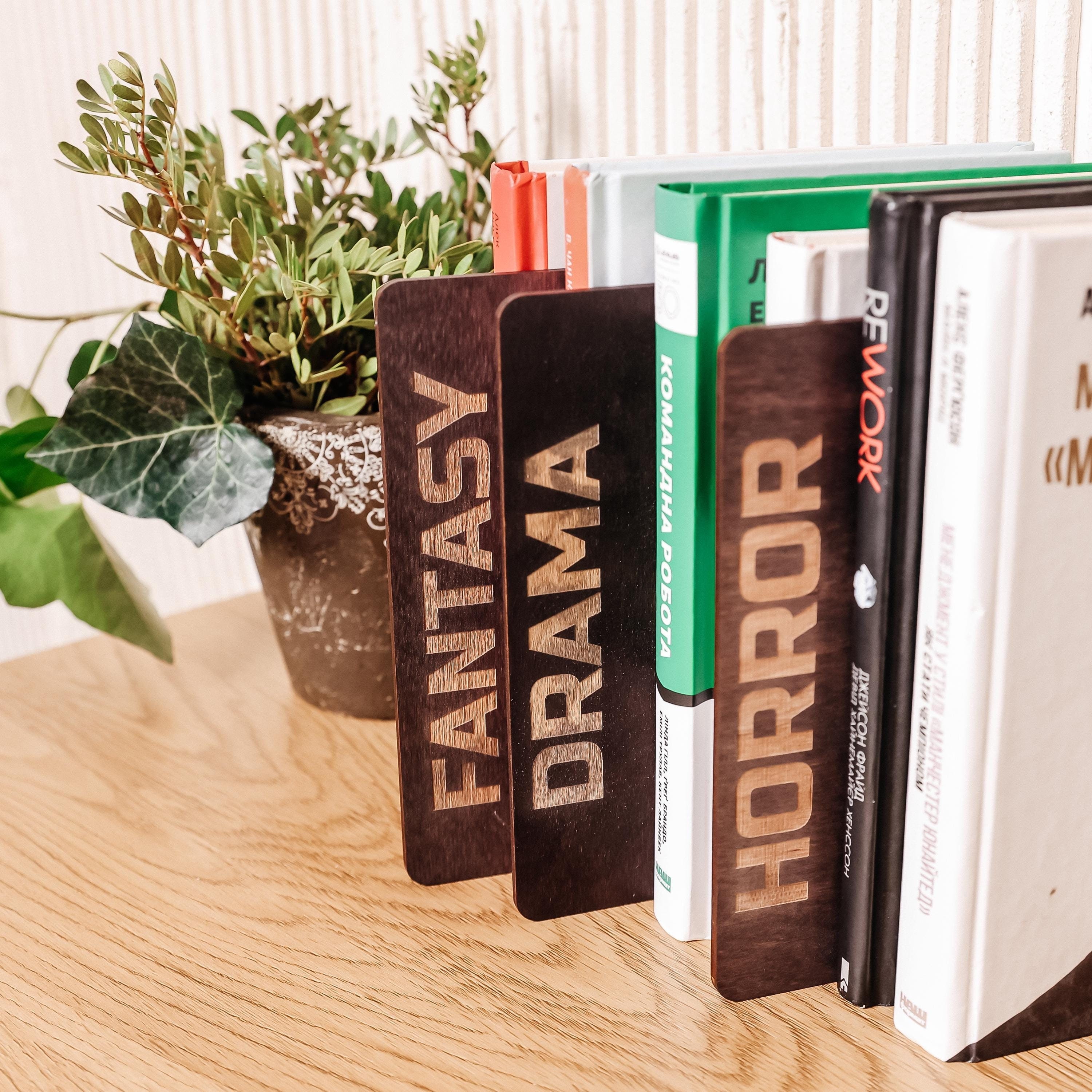 Book Shelf Dividers Books Organizer Book Dividers Wood Book Genre Book Shelf Dividers Books Organizer Book Dividers Wood Book Genre
