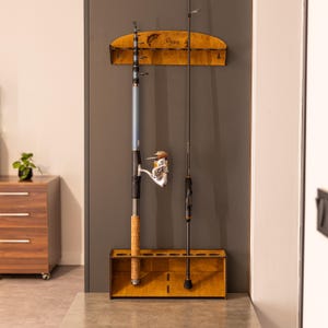 Wood Fishing Pole Stand - Etsy Wood Fishing Pole Stand - Etsy