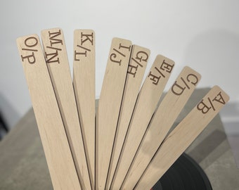 Divisores de discos de vinilo, Separador de libros, Almacenamiento de discos de vinilo, Divisores de alfabeto de álbumes hechos a mano