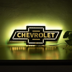 Chevrolet led sign, Chevrolet logo sign, Car logo sign, Garage light up sign, Chevrolet gifts, Garage neon sign decor