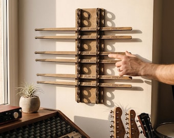 Wooden Drumstick Holder Display Stand, Drummer Gift, Wall Mounted Storage