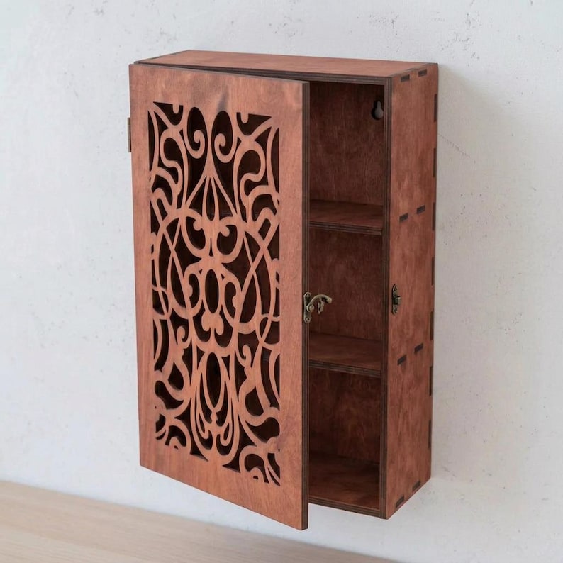 Gallery Detail: Wooden Bathroom Wall Cabinet Rustic Carved Medicine Cabinet Wall