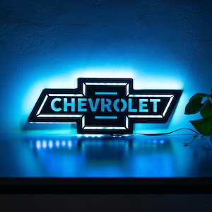 Chevrolet led sign, Chevrolet logo sign, Car logo sign, Garage light up sign, Chevrolet gifts, Garage neon sign decor