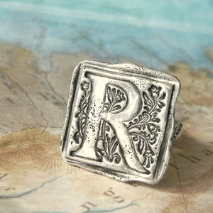 Personalized Jewelry, Personalized Jewelry Gift for Women, Monogram Silver ring, Sterling Silver Monogrammed Ring, Silver Initial Rings