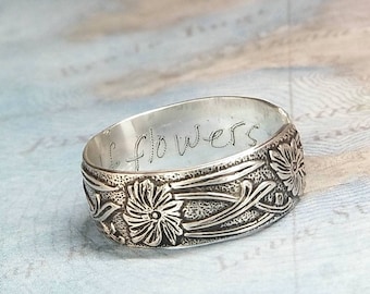 I Can Buy Myself Flowers Ring, Sterling Silver Stacking Rings, ADJUSTABLE Open-Ended Ring, I Can Buy Myself Flowers Jewelry, Break Up Ring