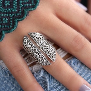 Statement Jewelry, Statement Ring, Sterling Silver Statement Jewelry, STERLING SILVER Statement Ring, Chunky Corset Ring Wide Band Ring