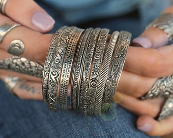 Sterling Silver Mehindi Cuff Bracelet Sterling Silver Mehindi Cuff Bracelet